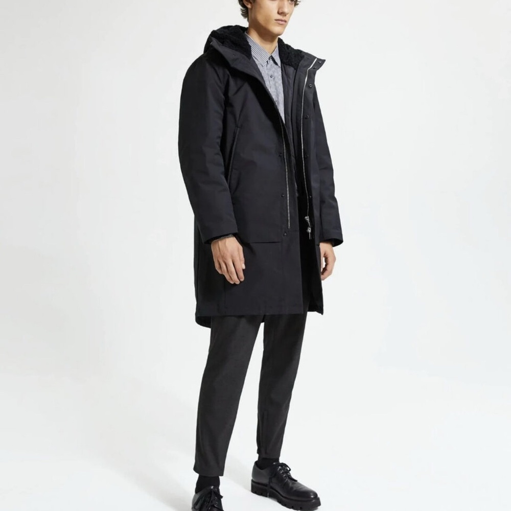 Theory Montrose Mens Down Coat with Detachable Shell Parka Waterproof Jacket